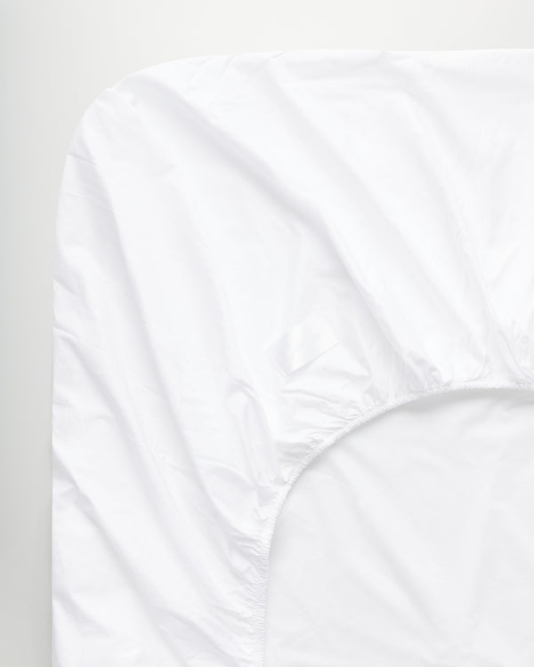 Mother fitted sheet | White Poplin